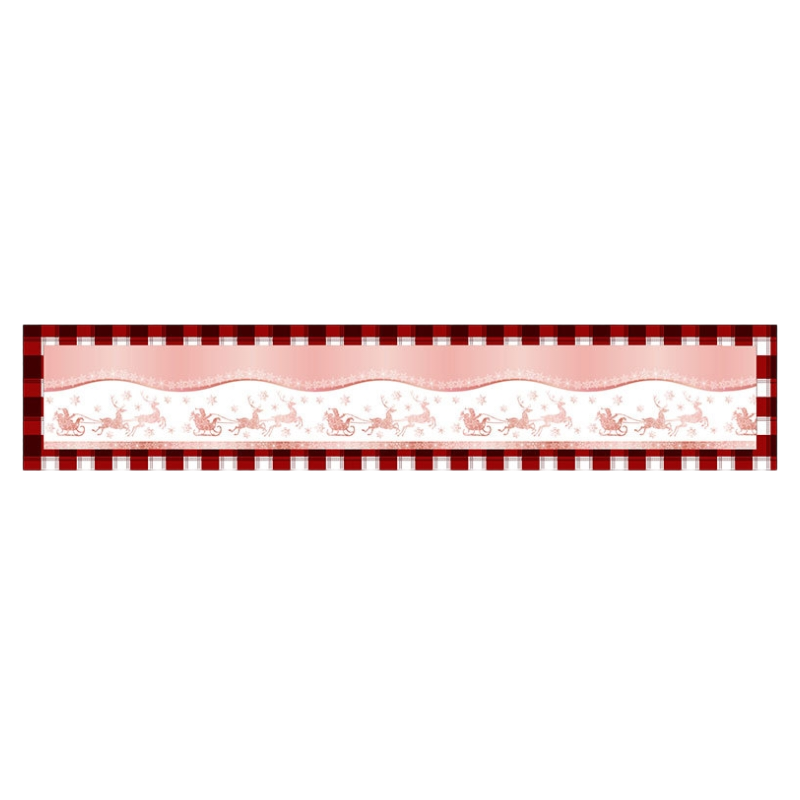 Style-4 New Year & Christmas Table Runner(33 x 180 CM) - Festive Linen Tablecloth, Digital Print Christmas Decor