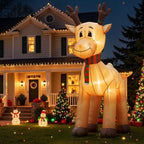 Jingle Jollys Christmas Inflatable Reindeer 5M Illuminated Decorations